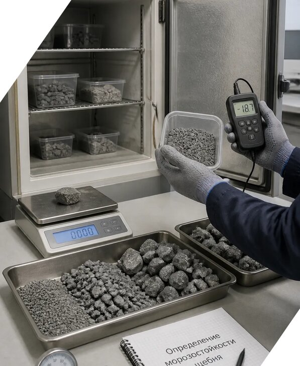 Определение морозостойкости щебня в Белогорске от 3571 р. | ЭкспертизаРоссия